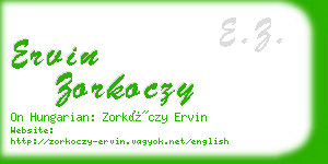 ervin zorkoczy business card